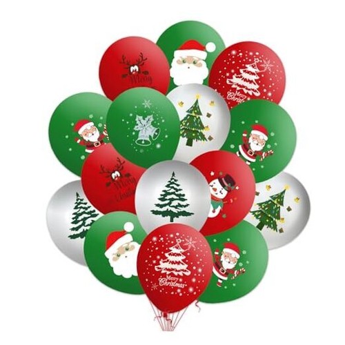 50 PCS Christmas Balloons for Party Decorations, Red and Green Latex Balloons