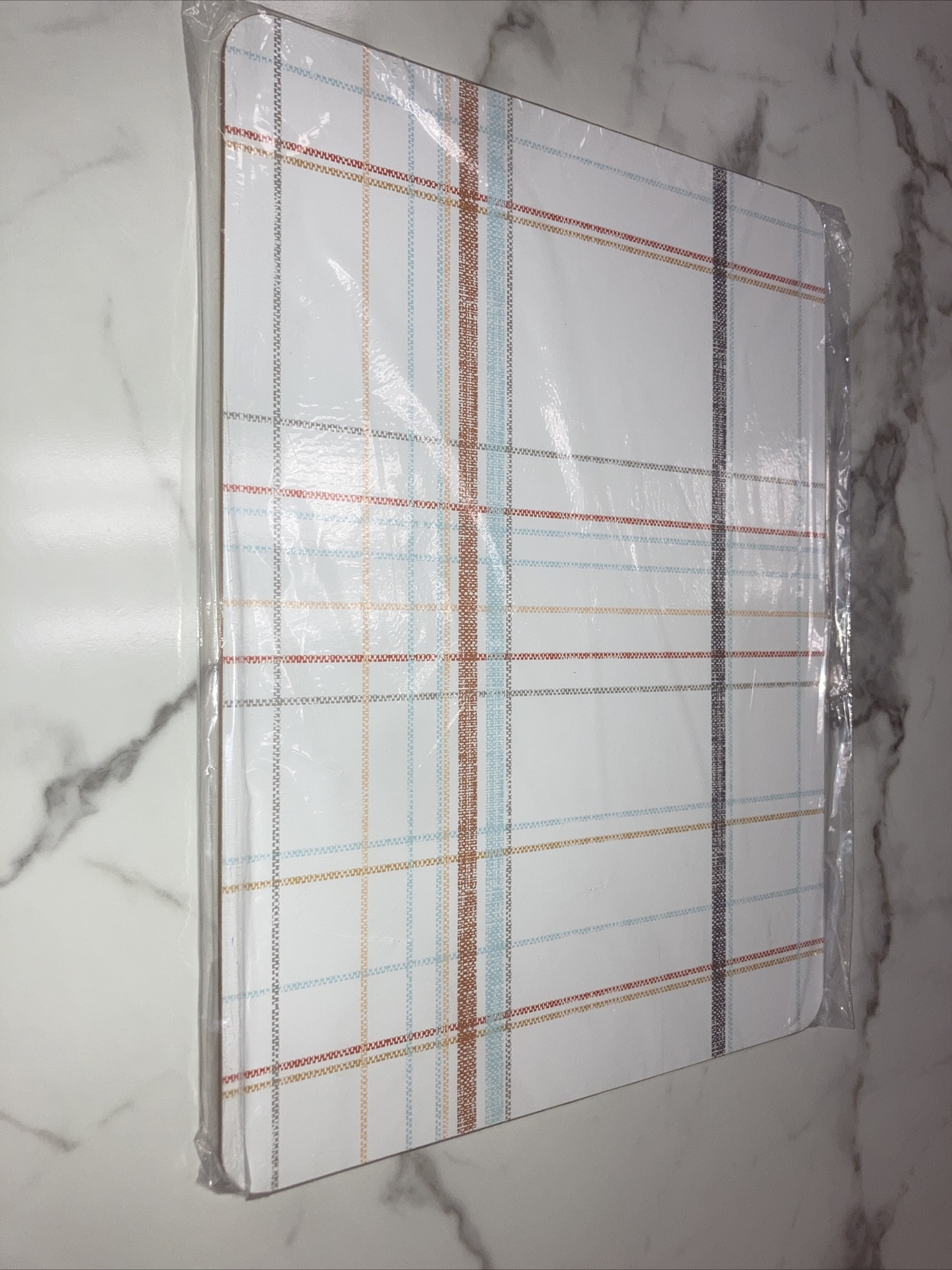 NEW HEARTH & HAND PLAID CORK BOARD PLACEMATS SET OF 4 eBay