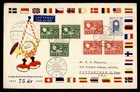 DR WHO 1949 SWEDEN FDC UPU 75TH ANIV CACHET COMBO COIL/BOOKLET PAIR M69686