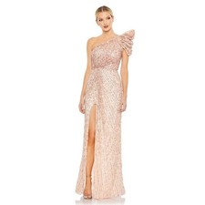 Mac Duggal 5622 One Shoulder Sequin Embellished Formal Gown Dress Size 0 NWT