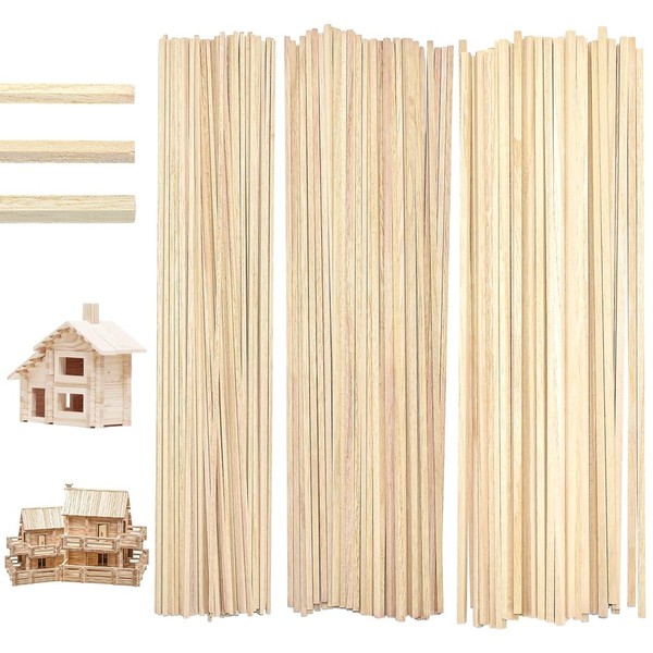 HolzstäBe Heimwerker DIY Basteln Quadratisch Hartholz 30Cm Modellbau 180 StüCk-image