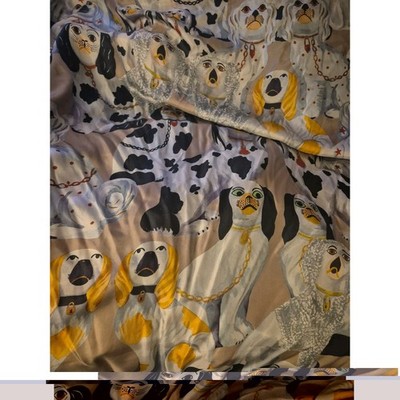 Echo NewYork 100% Silk Dog Lover Art  Dogs & Chains 50''X50'' NWT