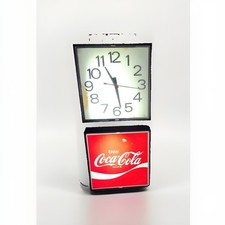 1970er Coca-Cola Wanduhr Beleuchtet Elektrisch Mit Kabel Vintage Original