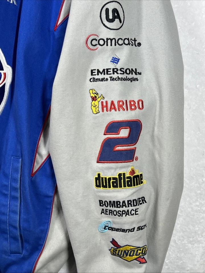 Chaqueta Auténtica NASCAR Rusty Wallace Miller Light Chase 2XL Última Llamada Azul Foto 4 de 4