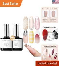 Smooth Application Velvet Matte Top Coat - No Wipe 2PCS for DIY Luxury Nails