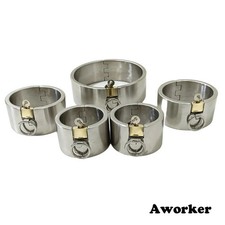5cm High Stainless Steel Collar/Handcuffs/Ankle Slave Restraint Device Legcuffs
