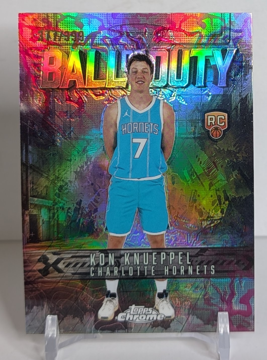2025-26 Topps Chrome Kon Knueppel RC Ball of Duty Magenta /399