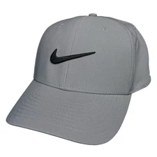 Nike Dri-FIT Club Structured Swoosh Cap Hat Smoke Grey Black FB5625-084