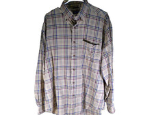 Nautica Traveler Twill Shirt Men's L Collared Long Sleeve Dress Button Up  Brown