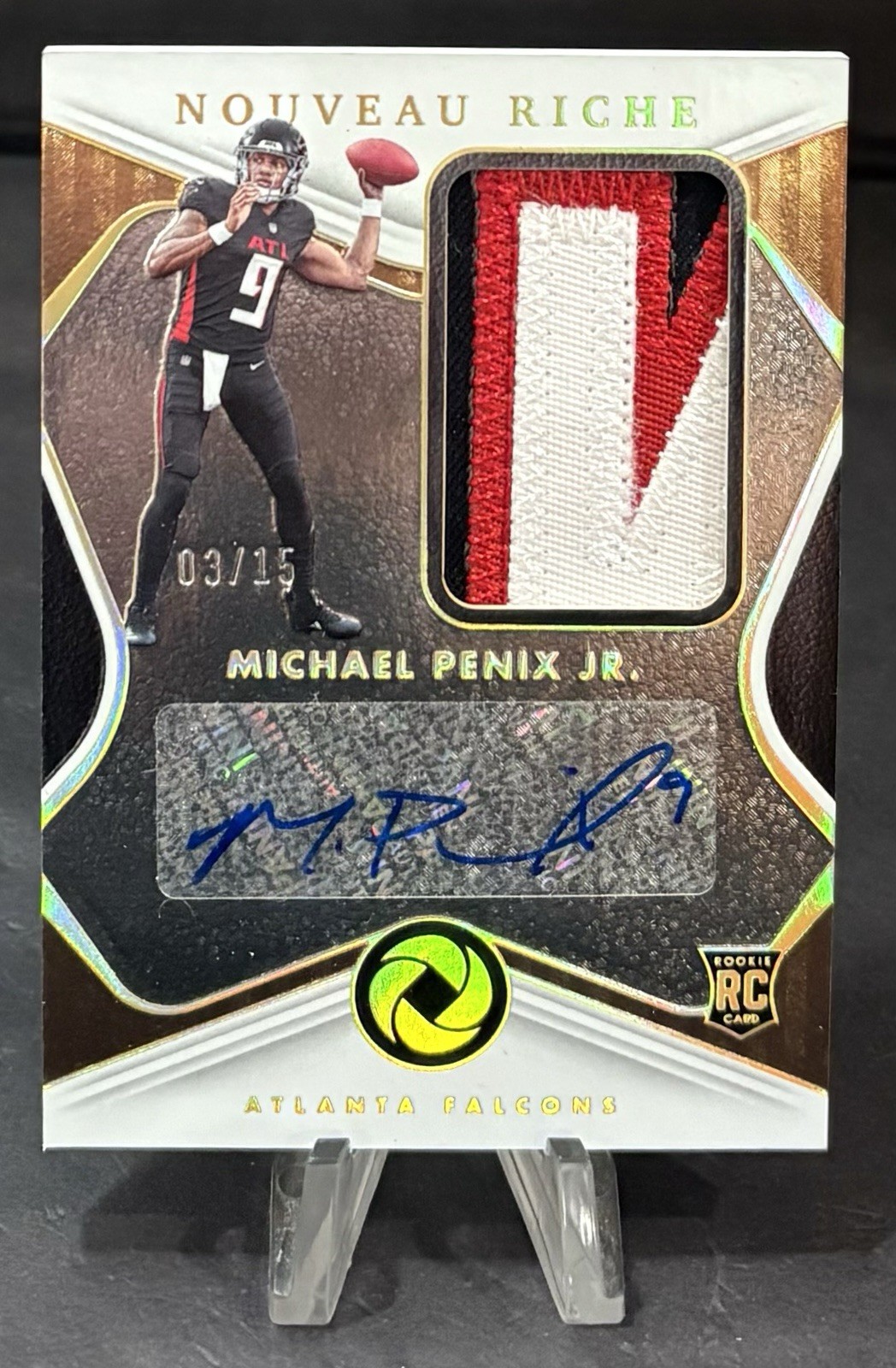 Michael Penix Panini Gold Standard Nouveau Riche Patch Autographs #NRPMPJ Base