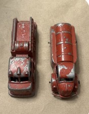 Old Vtg Tootsietoy Tanker  Midgetoy Fire Truck Lot Red 1950s Die Cast Toys USA