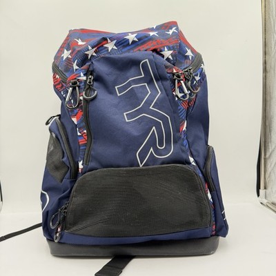 E1 TYR Alliance 45L Backpack 3 Swim Hiking Outdoors Gym Stars Stripes