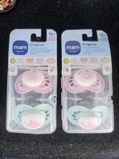 MAM Original Pacifiers 4 Pack 16 Months SkinSoft Silicone Pink Mint BPA BPS...