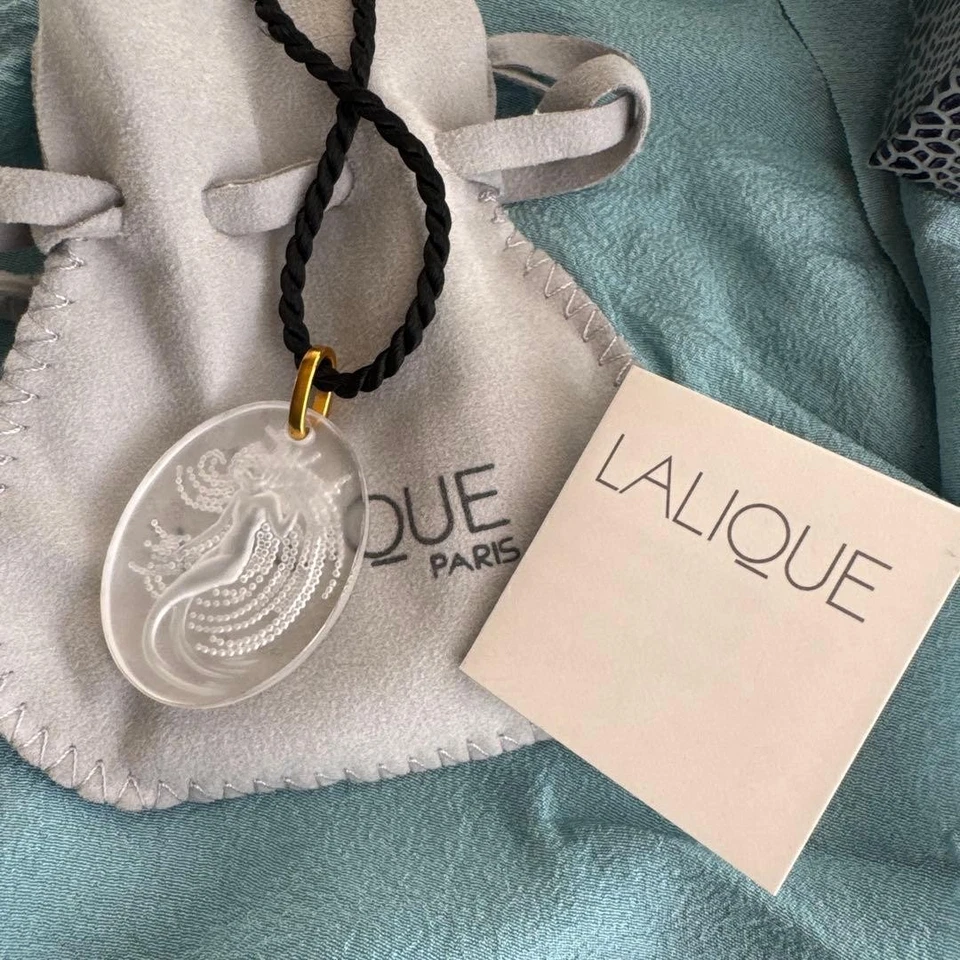 Lalique Water spir Pendant necklace crystal Elegant Accessories Clear D908 - Image 2 of 4