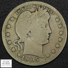 1905 O Barber Silver Quarter 25C (Key Date!)