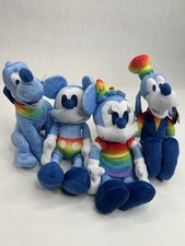 Pride Rainbow Disney Plush Minnie Mouse Pluto Goofy Mickey Mouse Lot of 4 New