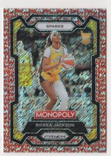 2024-25 Panini WNBA Prizm Red Shimmer Rickea Jackson RC /100 Sparks #63