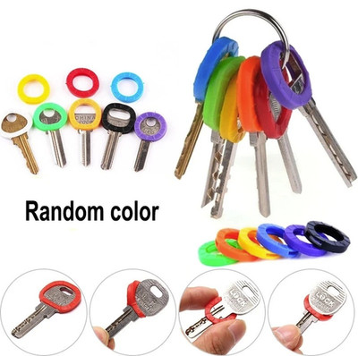 10pcs Silicone Key Caps Color Key Sleeve Keychain Identifier Set - NEW