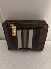 Fossil RFID Logan Bifold Wallet Brown/Black Vegan Leather SL7826199