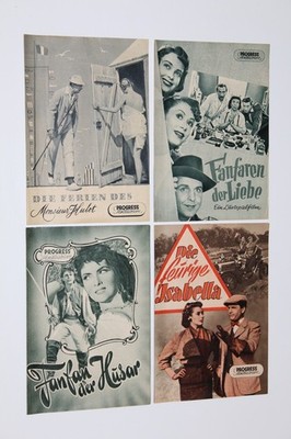 4 Stück uralte Filmprogramme DEFA Progress Filmvertrieb von 1954/55 DDR (16)