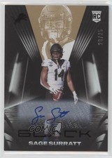 2021 Panini Black Rookies Copper Auto 20/25 Sage Surratt #180 Auto 0i1l