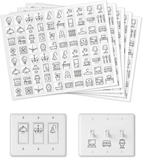 400 Pcs Light Switch Sticker Labels, 34 Designs Transparent Switch ID Stickers B