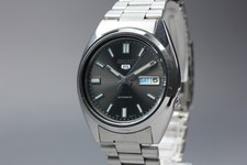 Orologio Uomo Vintage Seiko 5 7S26-3040 Quadrante Grigio Automatico 36mm N...