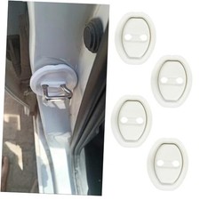 4PCS Car Door Latch Lock Cover, TPR Silent Shockproof Car Door Latch White