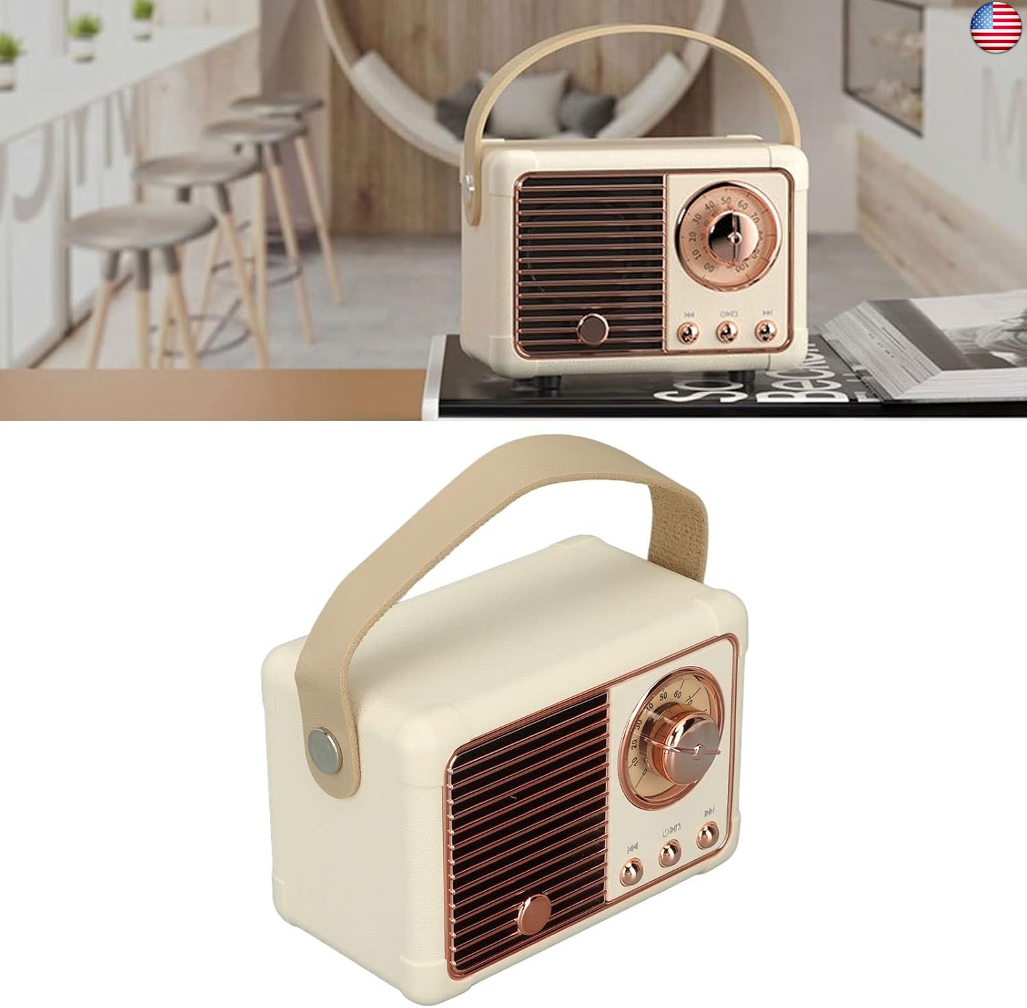 Tbest Vintage Bluetooth Speaker,Retro Bluetooth Speaker Vintage Decor Old