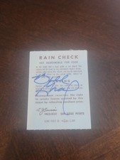 bill greif signed ticket stub autographed 1973 complete game win winning pitch W