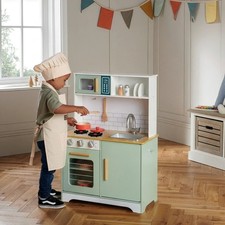Wooden Corner Play Kitchen for Kids – Pretend Cooking Role Play Toy
