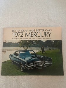 ORIGINAL 1972 MERCURY FULL LINE 24pg DEALER BROCHURE COUGAR COMET MARQUIS