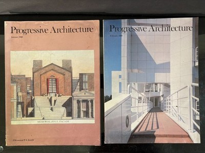 (2) PROGRESSIVE ARCHITECTURE Magazine 1980 Interiors Design Materials Engineer