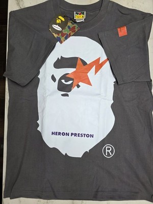 A Bathing Ape Bape Heron Preston Men's Dark Grey T Shirt Medium