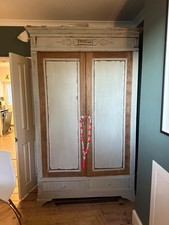 Large Vintage Rustic French Armoire - Refurbed As Cupboard/larder