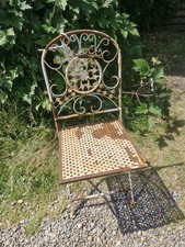 Vintage Distressed Flakey Paint Folding Garden Chair