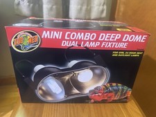 Zoo Med Mini Combo Deep Dome Dual Lamp Fixture - Tested And Works