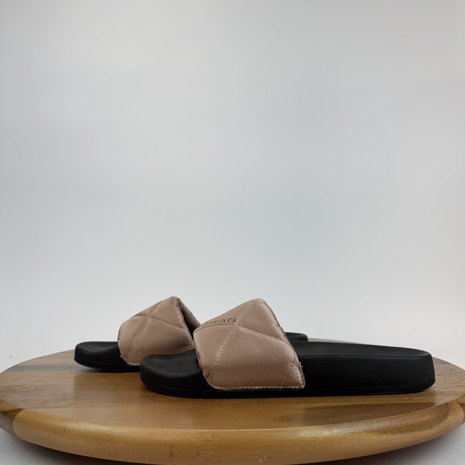 APL Sandali donna AllSaints Bell raso slip on rosa nebbioso nuovi senza scatola taglia 6 M