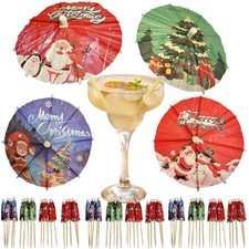 200 PCS Drink Umbrellas Cocktail Picks for mini, Christmas 200 pieces