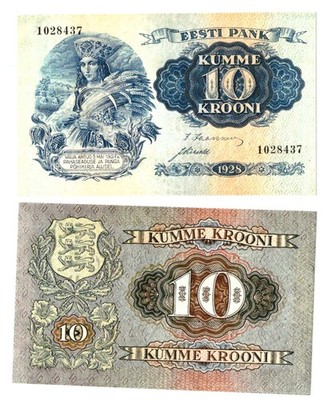 u Reproduction Note Estonia 10 Krooni 1928 Pick #63     1868R