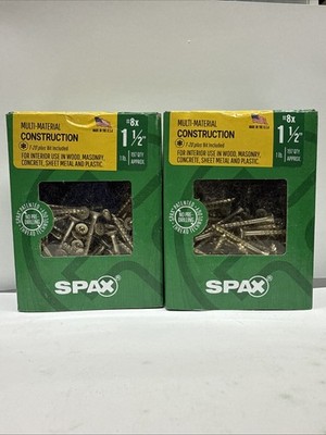 2 Box SPAX Multi Material Construction Flat Head Screws T-20 Plus 8x 2.5
