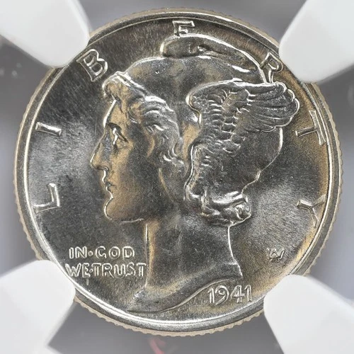 Certified NGC MS62 1941 Mercury Silver Dime 10c