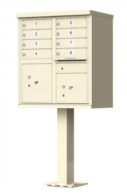 1570-8 CBU Cluster Mailbox-8 Box w/ 2 Parcel Lockers And Outgoing Mail Slot
