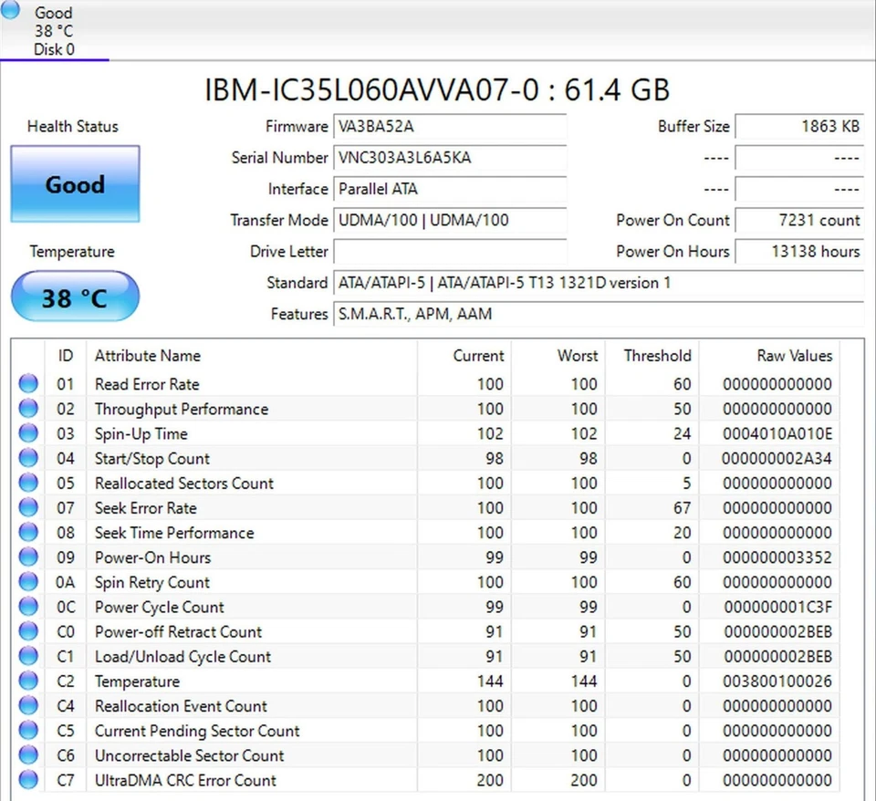Genuine 60GB IBM IC35L060AVVA07-0 Apple P/N: 655-1028 3.5'' ATA/IDE Hard Drive - Image 2 of 4
