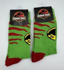 NEW!  JURASSIC PARK ~ CREW  SOCKS 10-13 ~ LOT