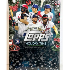 2024 Topps Holiday Baseball Factory Sealed 6 Tin Display Case MLB Major League