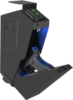 Biometric Handgun Safe for Nightstand, Desk, Bed Side, Wall,Truck - Auto Open...