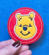Disneys Winnie the Pooh Embroidered Iron on Patch, 3" Diameter Winnie Applique