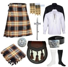Men's Scottish Weeding Outfit 11 Pcs Tartan Traditional kilt Set in 50 Tartans