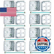 Copkim 8 Set 4x4 Metal Electrical Box Duplex Outlet Cover Ground Wires Screws UL
